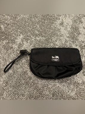 COACH Amanda Satin Sateen Black Large Wristlet Clutch 43402
